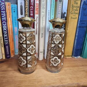 Vintage Culver Ltd 22kt Gold Chantilly Salt & Pepper Shakers Mid Century